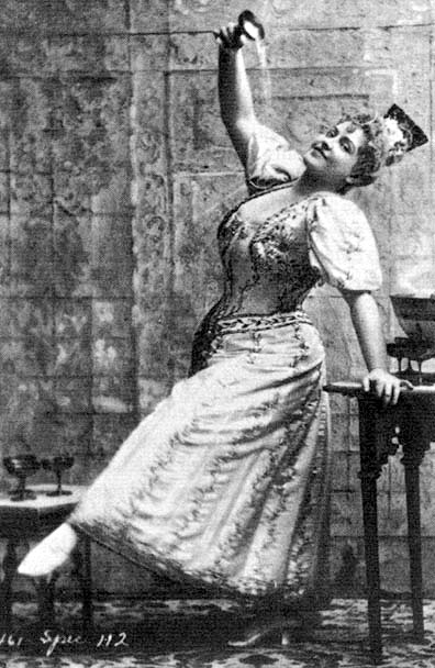 Popular actress Lillian Russell wearing a corset